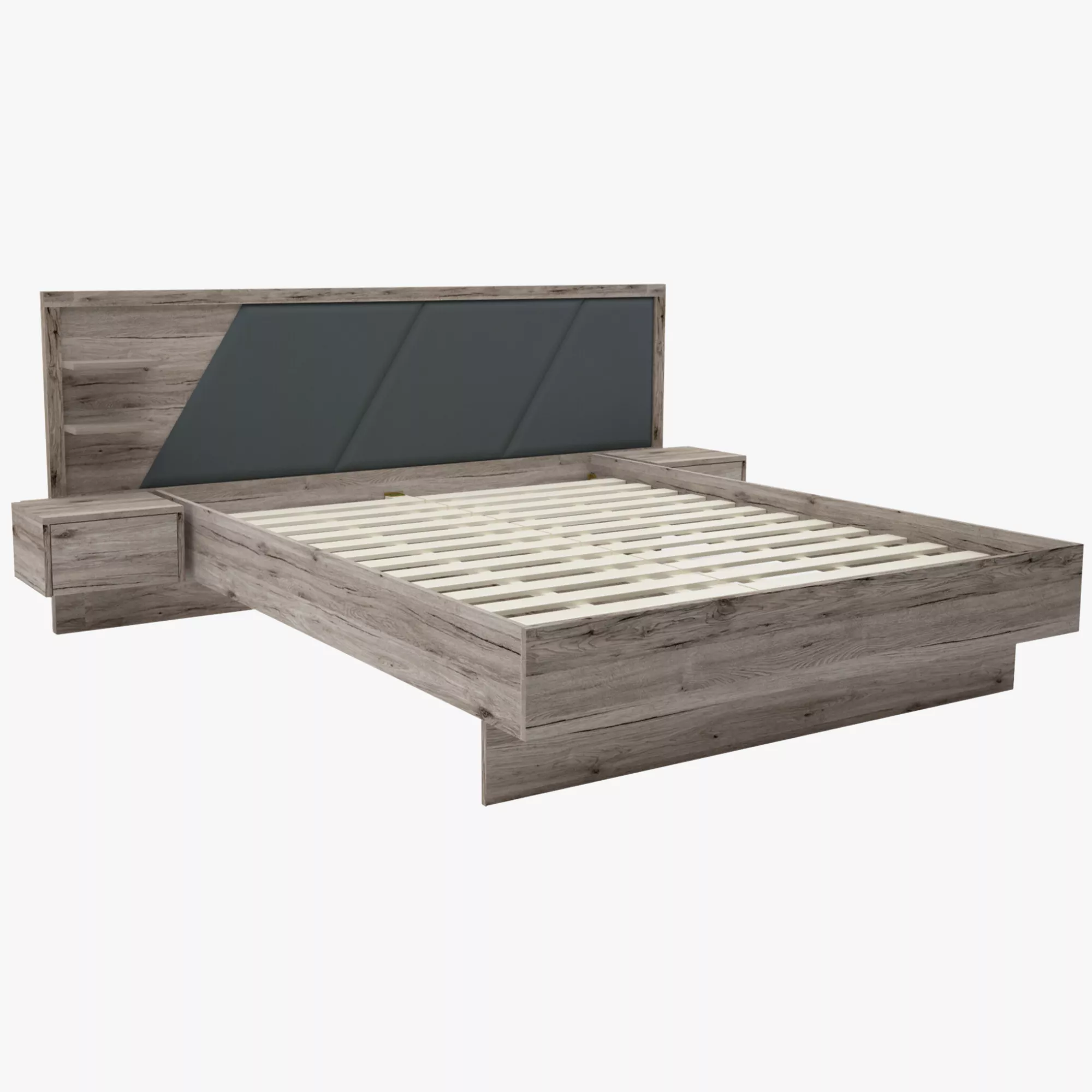 Helsinki ágyrácsos franciaágy - éjjeliszekrénnyel | 160