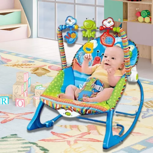 Rezgő-zenélő baba pihenőszék / baby hintaszék - kék