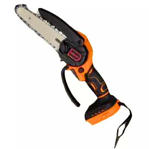 Egykezes akkumulátoros láncfűrész, ágvágó, 16 cm-es a vágólappal + 2 akksi + koffer / narancssárga