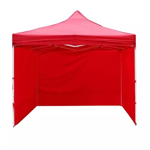 PR komplett sátortetős pavilon oldalfalakkal / prémium minőség, 3 × 3 m - piros