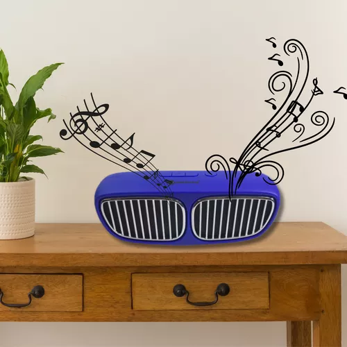 Autóhűtőrács Mp3 + Bluetooth + kihangosító + FM rádió - Stereo / kék