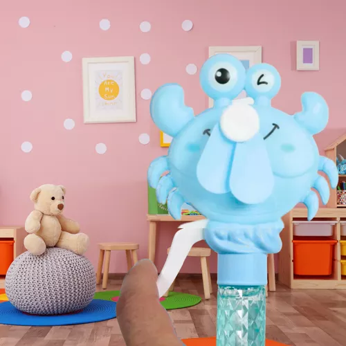 Kézi ventilátor és buborékfújó - rák formájú/kék