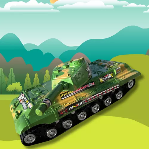 Nagy lendkerekes harckocsi, tank - zöld