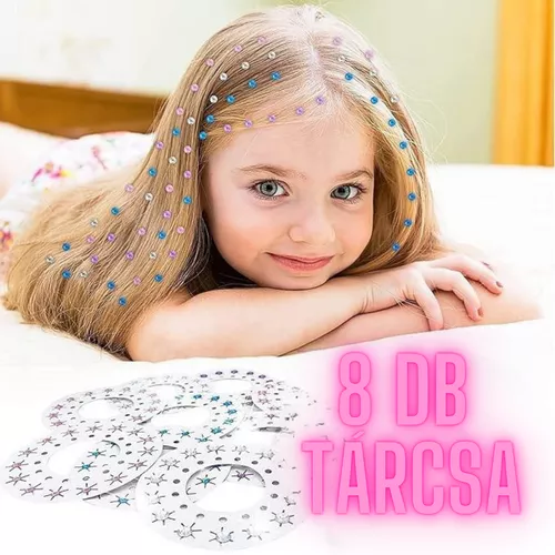Hajdekoráló strasszkő tárcsa készlet, hajdíszítő szett