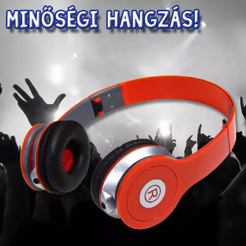 Hifi - sztereo fejhallgató - minőségi hangzás - piros