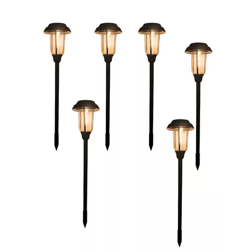 Napelemes LED leszúrható nagyméretű kerti dekorációs lámpa készlet, 45 cm / 6 db
