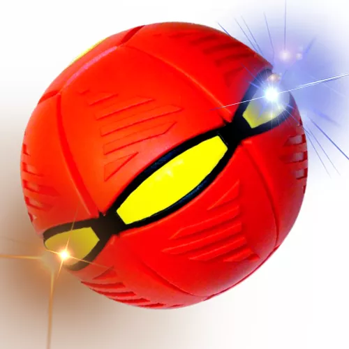 UFO disc ball - frizbi labda, Led világítással - piros