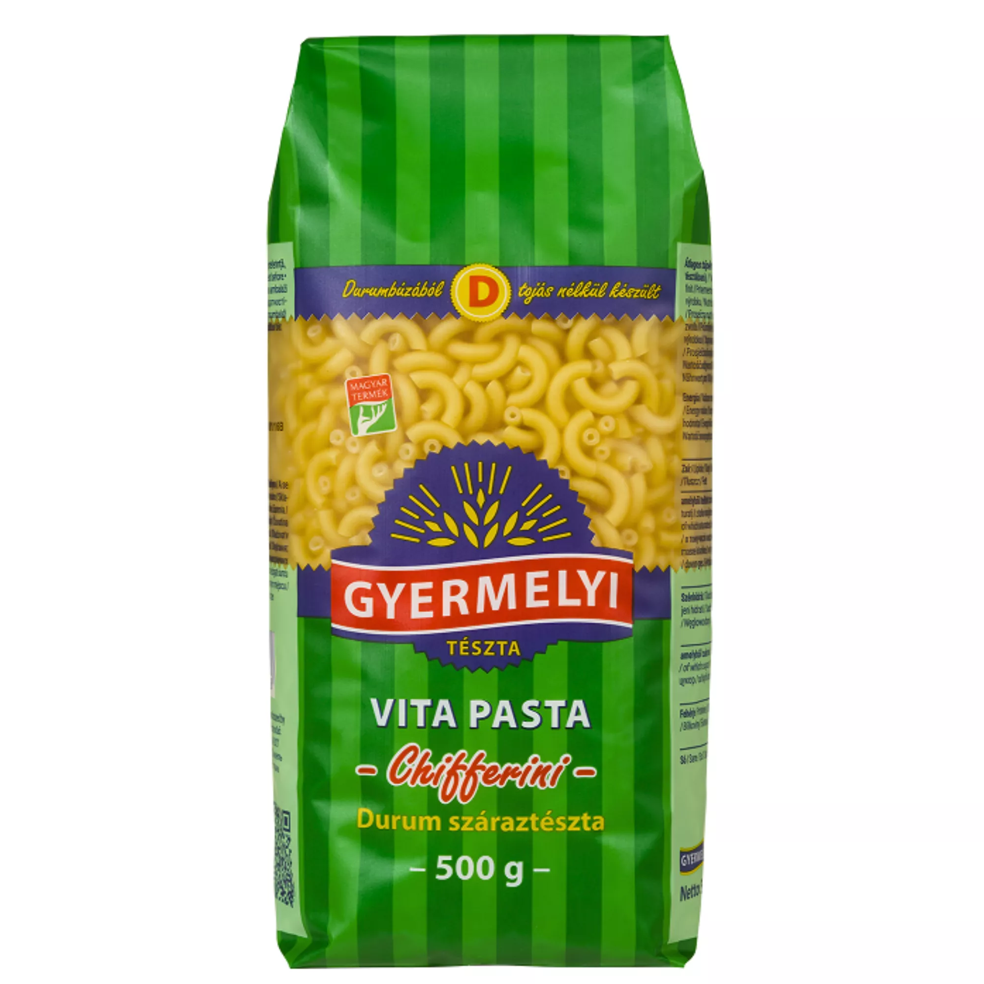 Gyermelyi durum tészta 500g, Chifferini