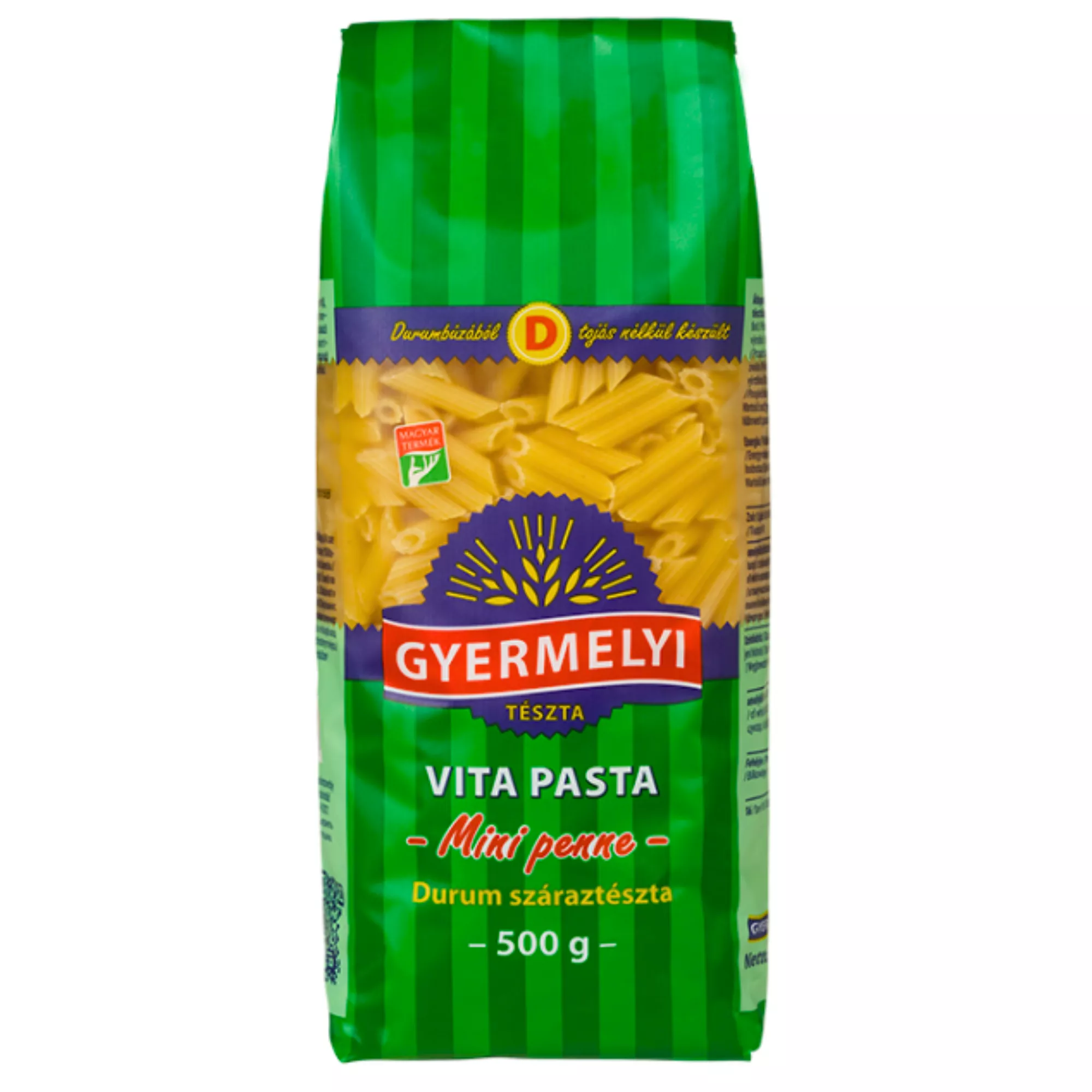 Gyermelyi durum tészta 500g, Mini penne