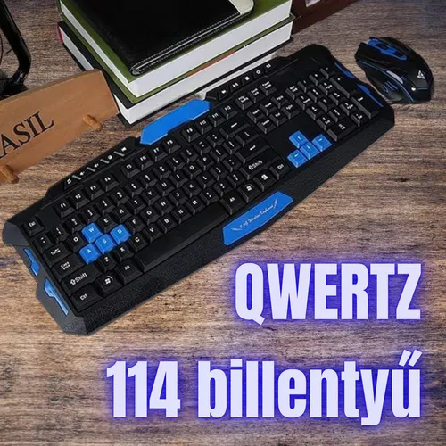 Vezetéknélküli billentyűzet + egér / magyar (114 billentyű)