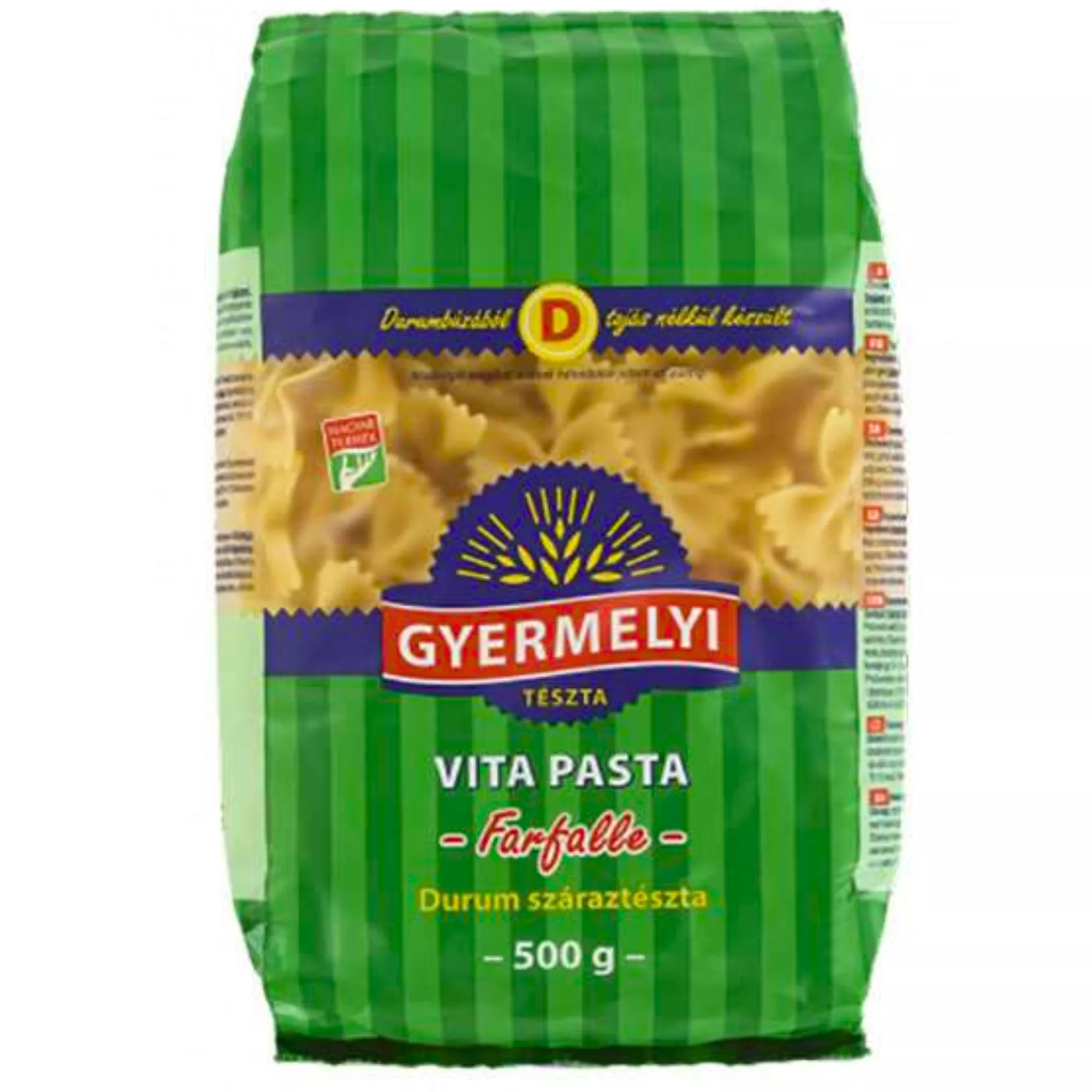 Gyermelyi durum tészta 500g, Farfalle (masni)