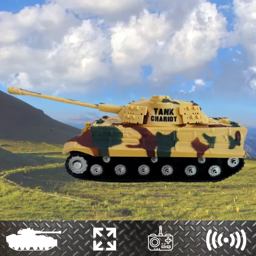 Távirányítós harckocsi, hang + fény effektekkel - RC Tank - khaki