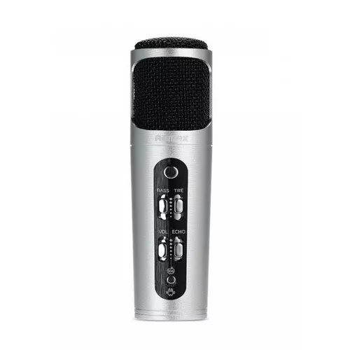 Akkus Mikrofon előerősítővel mobil és HiFi eszközökhöz + PC-hez iOS + Android + Windows + Karaoke / silver
