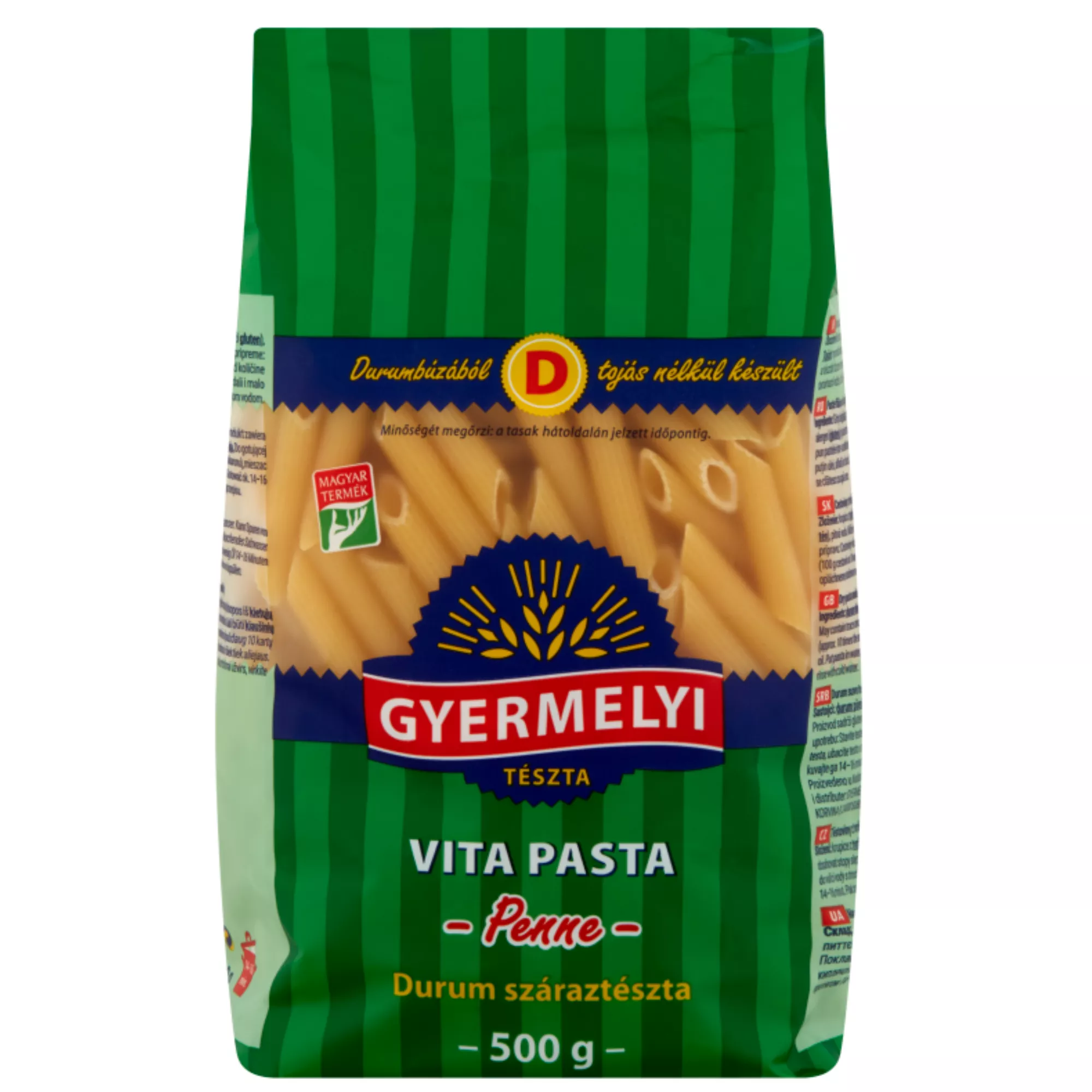 Gyermelyi durum tészta 500g, Penne