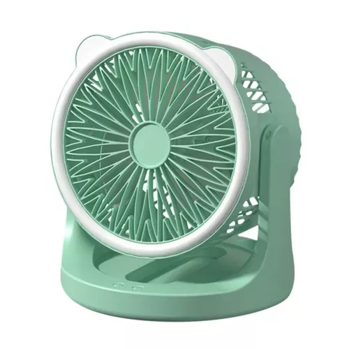 Asztali ventilátor LED világítással - zöld