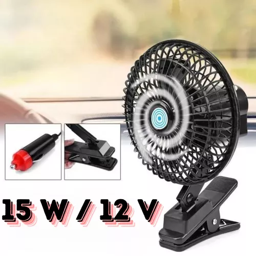 Szivargyújtóról működtethető csíptetős autó ventilátor, 15 W/12 V - fekete