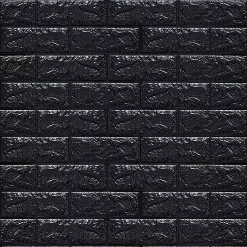 3D fekete tégla falmatrica, fali panel extra öntapadós falpanel 70×78 cm