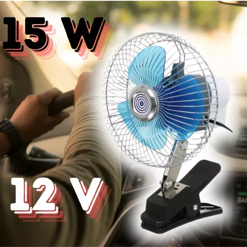 Szivargyújtóról működtethető csíptetős autó ventilátor, 15 W/12 V - szürke