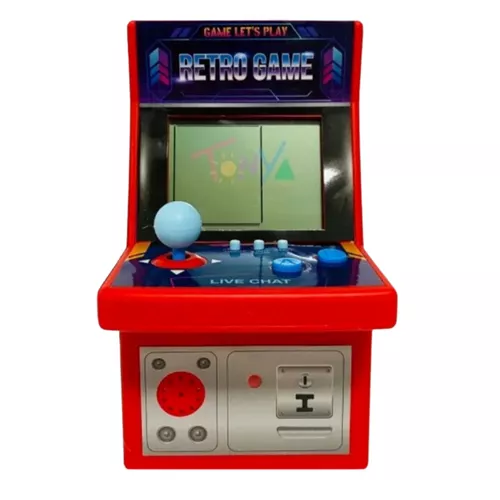 Mini Retro játékgép kinézetű kvarcjáték, hordozható játékkonzol, tetrisz - piros
