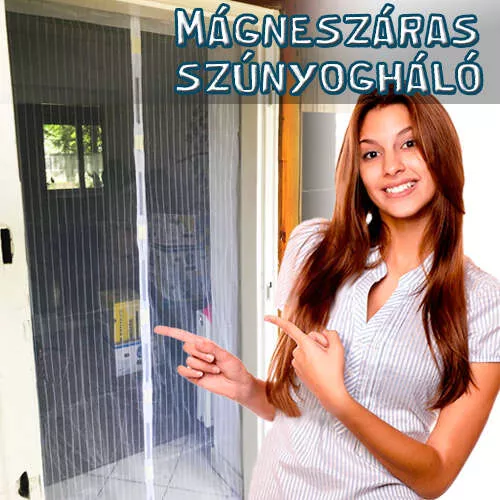Mágneszáras szúnyogháló ajtóra / Garantált méret 210x100 cm - fekete
