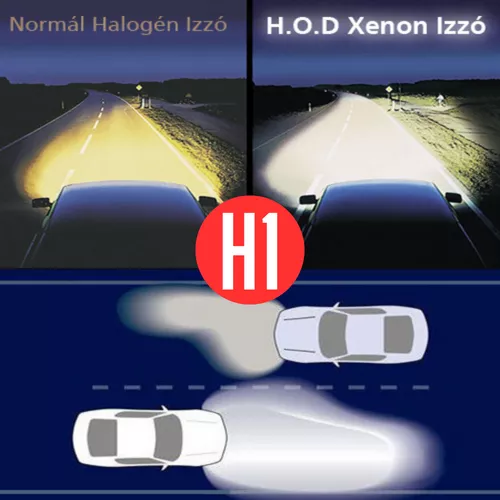 H.O.D. 5500k 2500LM xenon izzó H1 foglalatban / kerámia foglalatos / 55W