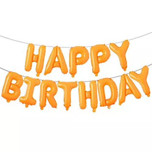 Óriás Happy Birthday betű lufik / 13 db-os - narancssárga