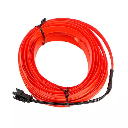 Dekor LED fénykábel autóba / flexibilis neonfény, 3 m - piros