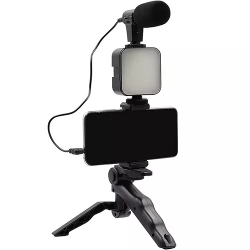 Multifunkcionális videókészítő állvány és szelfibot + Bluetooth-távirányító + LED világítás
