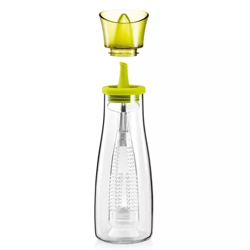 Üveg olajadagoló szilikon tölcsérrel és áztatószitával, 500 ml
